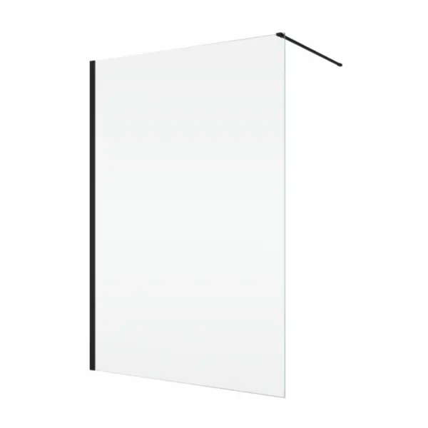 Paravan dus sticla walk-in 110x200 cm, negru, sticla 8 mm, Ronal Easy