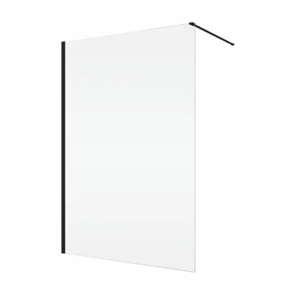 Paravan dus sticla walk-in 80x200 cm, negru, sticla 8 mm, Ronal Easy