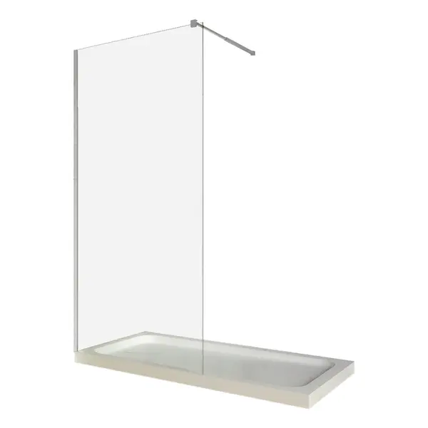 Paravan dus walk in / Perete dus sticla transparenta 8 mm profil crom tija extensibila 120 x 200 cm