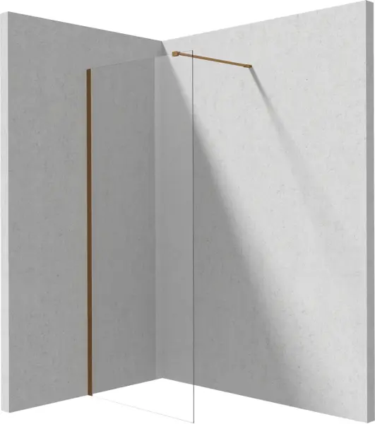 Paravan dus walk-in sticla securizata 100x195 cm, bronz periat, Deante Prizma