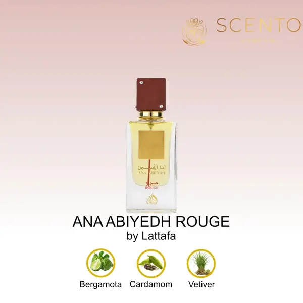 Parfum Ana Abiyedh Rouge, Lattafa, apa de parfum 60 ml, femei - Original Dubai