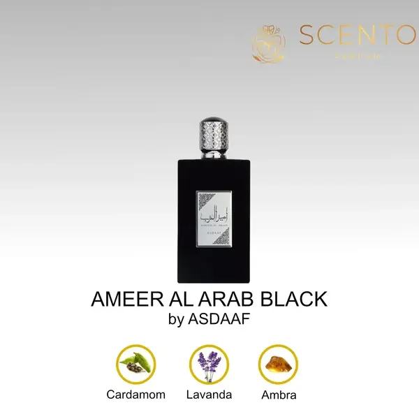 Parfum arabesc Ameer Al Arab Black, Asdaaf, apa de parfum 100 ml, barbati - Original Dubai