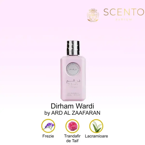Parfum arabesc Dirham Wardi, Ard Al Zaafaran, apa de parfum 100 ml, femei - Original Dubai