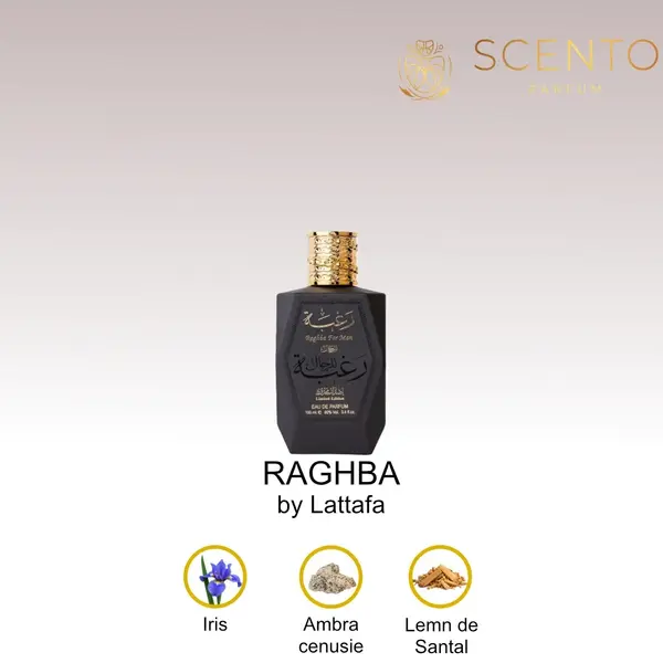 Parfum arabesc Raghba, Lattafa, apa de parfum 100 ml, barbati - Original Dubai