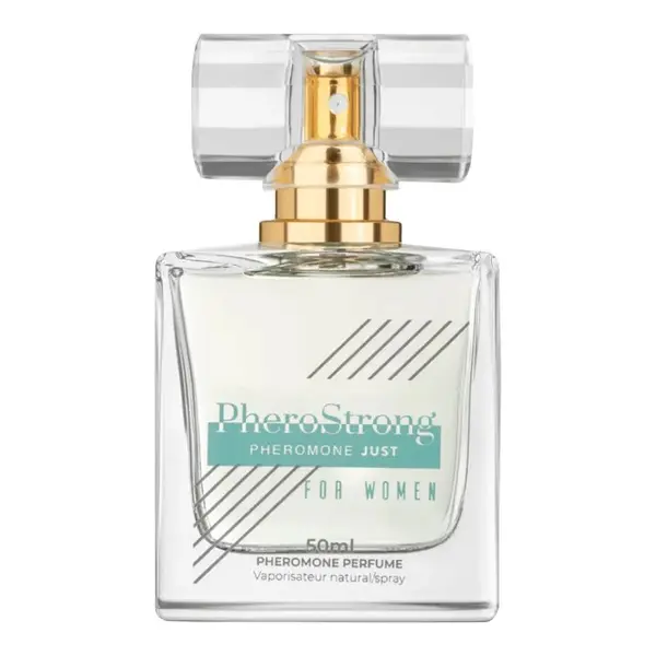Parfum cu feromoni PHEROSTRONG Just For Women, pentru femei, note de zambilă, iasomie și ambră, 50 ml
