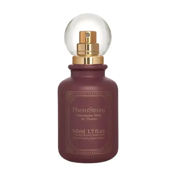 Parfum cu feromoni PHEROSTRONG Show For Women, pentru femei, note de lichior, trandafir turcesc și scorțișoară, 50 ml