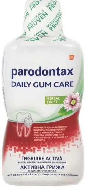 Parodontax Apă de gură Daily Gum Care, Herbal, 500 ml