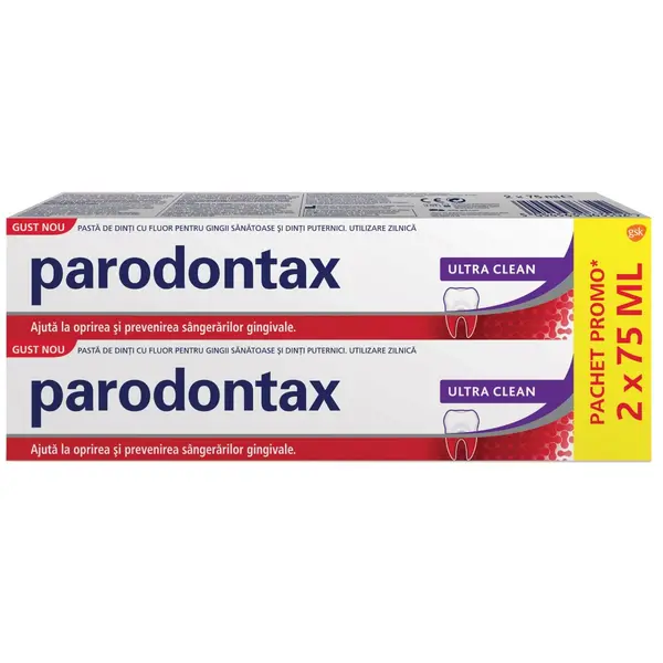 Parodontax pasta de dinti ultra clean X 75 ml duo pack 1 + 1 Glaxo