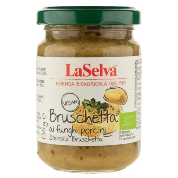 Pasta Bio Bruschetta pe Baza de Ciuperci Porcini, LaSelva, 130 g