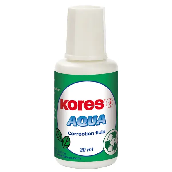 Pasta corectoare Kores pe baza de apa 20 ml cu aplicator tip pensula Pasta corectoare Kores pe baza de apa 20 ml