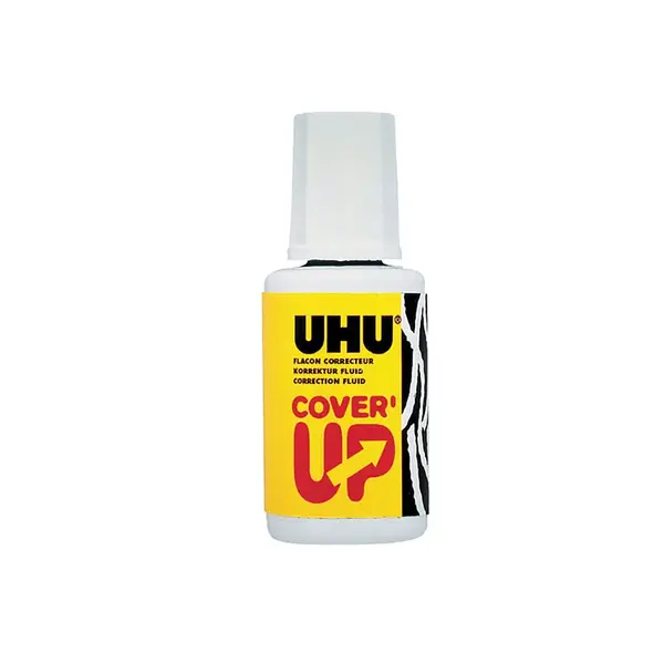 Pasta corectoare UHU pe baza de solvent 20 ml cu aplicator pensula Pasta corectoare UHU pe baza de solvent 20 ml cu aplicator pensula