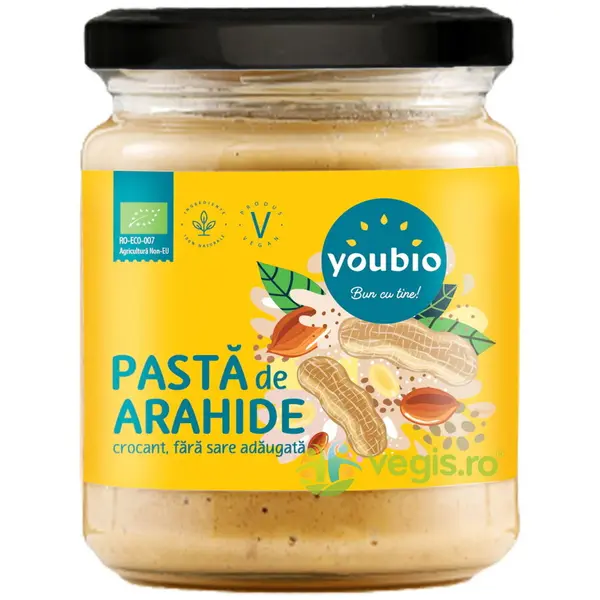 Pasta de Arahide Crocanta fara Sare Adaugata Ecologica/Bio 250g