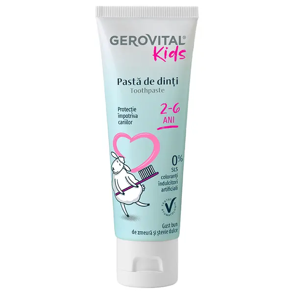 Pasta de dinti 2-6 ani, Gerovital Kids | 50 ml