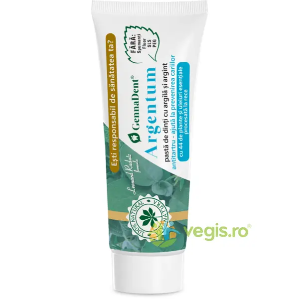 Pasta de Dinti Argentum cu Argila si Argint Travel Size 20ml
