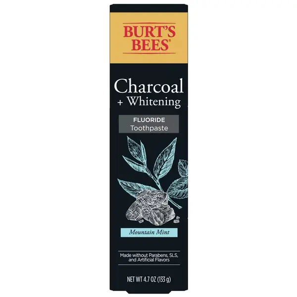 Pasta de Dinti, Burt's Bees, Charcoal Whitening, Mountain Mint, Efect Albirea Dintilor, cu Carbune Activ, fara Ingrediente Sintetice, cu Fluor, 133gr