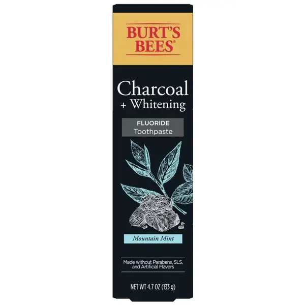 Pasta de Dinti, Burt's Bees, Charcoal Whitening, Mountain Mint, Efect Albirea Dintilor, cu Carbune Activ, fara Ingrediente Sintetice, cu Fluor, 133gr