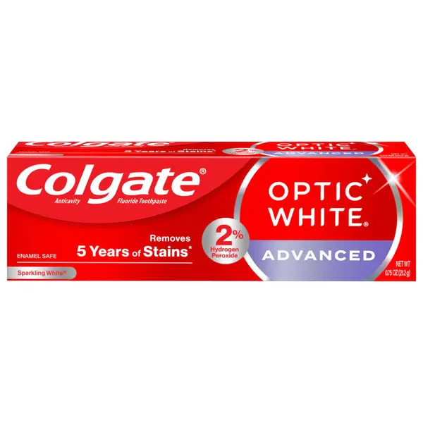 Pasta de Dinti, Colgate, Optic White Advanced, Sparkling White, Efect de Albirea Dintilor Intensiv, 21.2gr