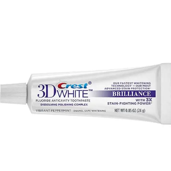 Pasta de Dinti, Crest 3D White, Brilliance, Efect Albire Intensiva, Protectie Impotriva Petelor, Gramaj Calatorii, 24gr