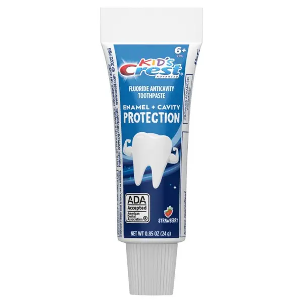 Pasta de Dinti, Crest, Kids Advanced, Protectie Avansata a Smaltului impotriva Cariilor, Varsta 6+, Aroma Capsuni, 24gr