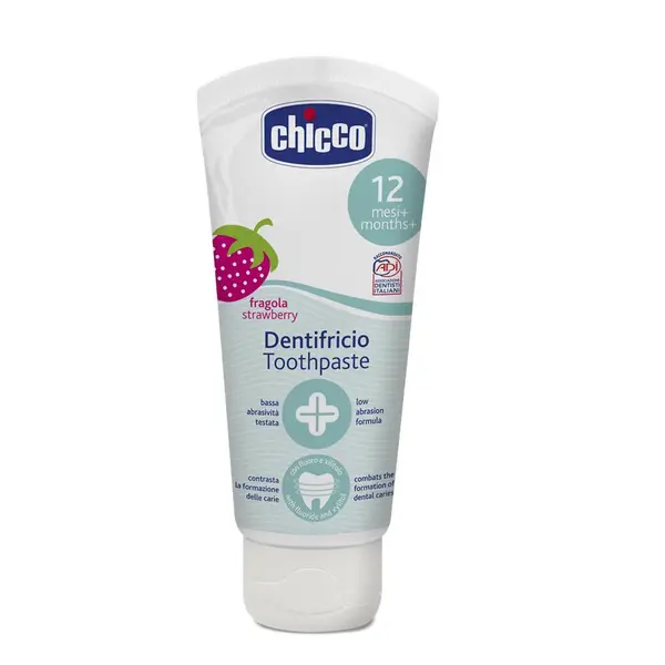 Pasta de dinti cu aroma de capsuni 12 luni +, 50ml, Chicco