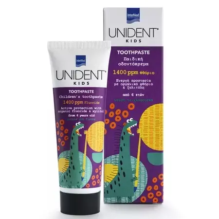 Pasta de dinti cu fluor 1400 ppm pentru copii Unident Kids, 50 ml, Intermed