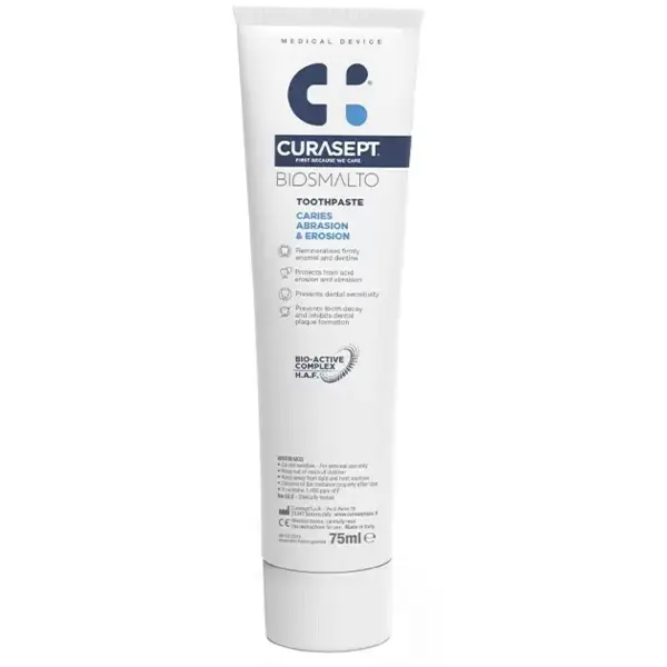 Pasta de Dinti, Curasept, Caries Biosmalto, pentru Repararea si Remineralizarea Smaltului, cu Fluor, 75ml
