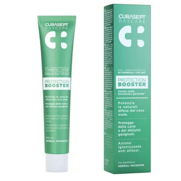 Pasta de Dinti, Curasept, Daycare Booster, Herbal Invasion, Multi-Protectie pentru Sanatatea Orala, cu Fluor, 75ml