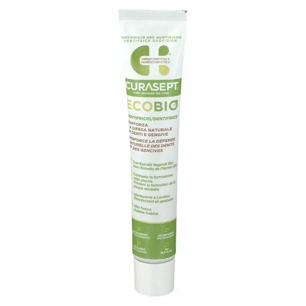 Pasta de Dinti, Curasept, Ecobio, cu Extracte Naturale, fara Conservanti, Fluor, Mentol, SLS, 75ml