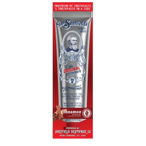 Pasta de Dinti, Dr. Sheffield's, Cinnamon, Albirea Dintilor si Indepartarea Placii, cu Fluor, Aroma Scortisoara, 141gr