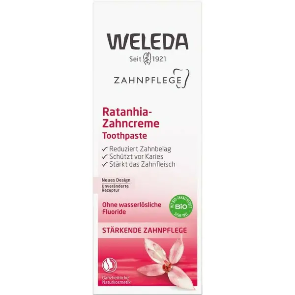 Pasta de dinti fara fluor cu ratanhia 75ml Weleda