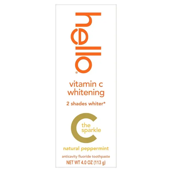 Pasta de Dinti, Hello, Vitamin C Whitening, Indeparteaza Petele de pe Suprafata Dintilor, cu Fluor, 113gr
