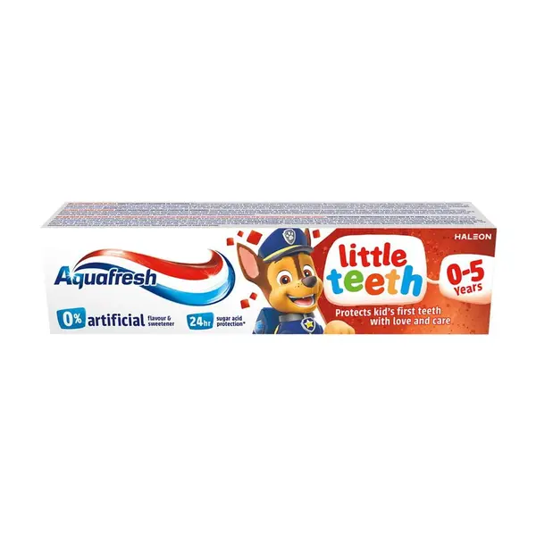 Pasta de Dinti pentru Copii, Aquafresh, Little Teeth, pentru Protejarea Dintilor, 0-5 ani, Cu Fluor, 50ml