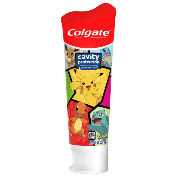 Pasta de Dinti pentru Copii, Colgate, Pokemon, Pikachu, Efect Multi-Protectie, cu Fluor, Aroma Bubble Gum, 130gr