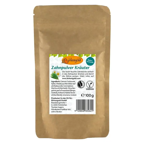 Pasta de dinti pudra cu musetel 100g - refill Birkengold