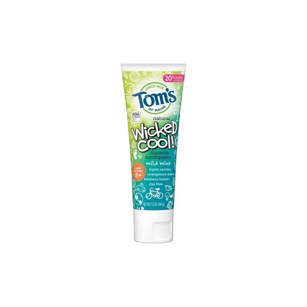 Pasta de Dinti, Tom's of Maine, Wicked Cool, Aroma Menta, Cu Fluor, Copii 8+ ani, 144gr