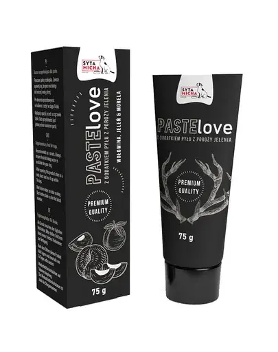 Pastă recompensă câini antrenament vită cerb și caise SYTA MICHA PasteLove 75g