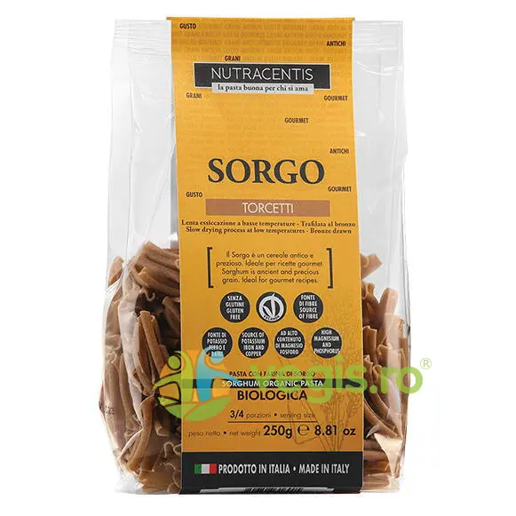Paste cu Faina de Sorg fara Gluten Ecologice/Bio 250g