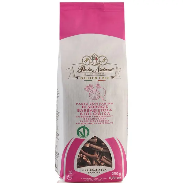 Paste din faina de sorg cu sfecla rosie bio 250g Pasta Natura