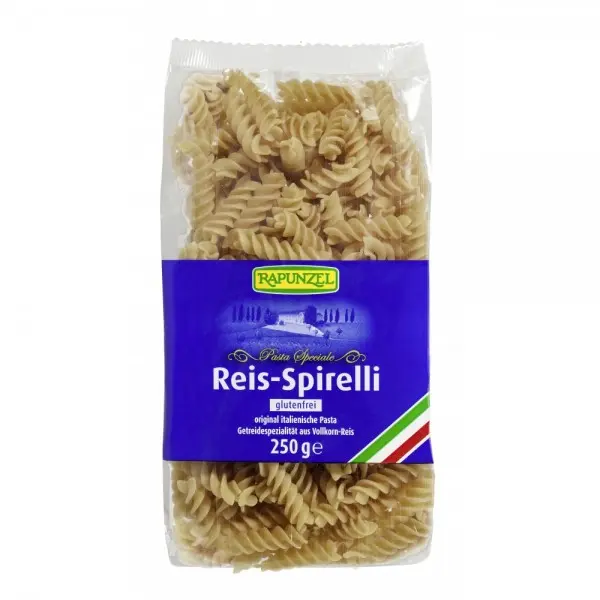 Paste spirelli din orez integral fara gluten bio, 250g, Rapunzel