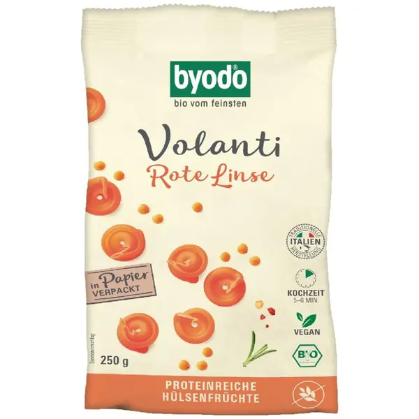 Paste volanti din linte rosie fara gluten, eco - 250 g