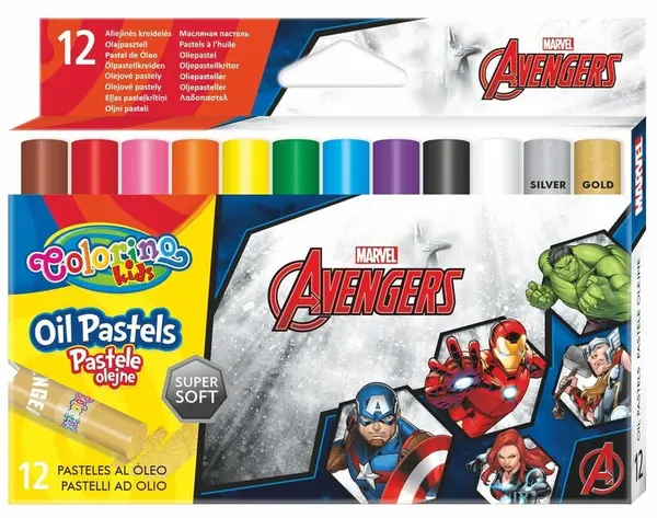Pasteluri cerate Colorino – Marvel Avengers, 12 culori