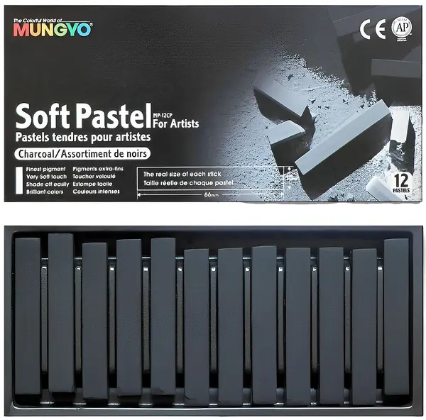 Pasteluri uscate Mungyo MP - 12 bucăți, negru