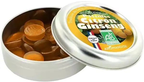 Pastile cu lămâie și ginseng, 45 g, Aromandise