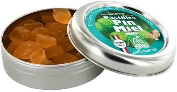 Pastile cu miere de albine și muguri de pin, 45 g, Aromandise