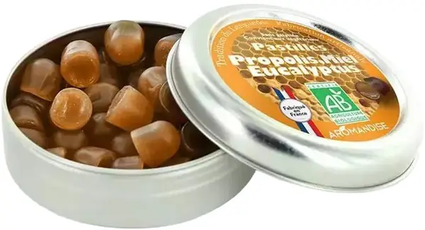 Pastile cu propolis, miere de albine și eucalipt, 45 g, Aromandise