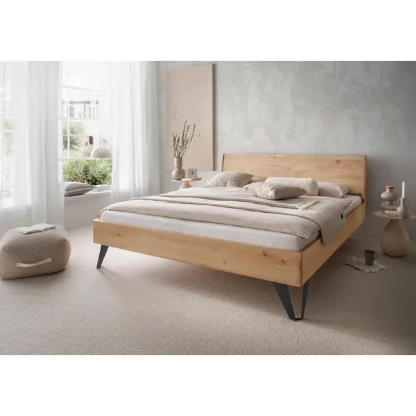 Pat, 140/200 cm, culoare lemn molid