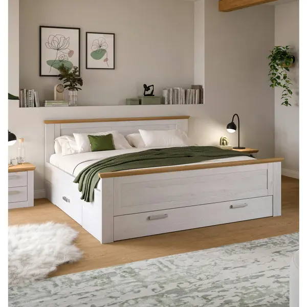 Pat, 180/200 cm, culoare lemn larice