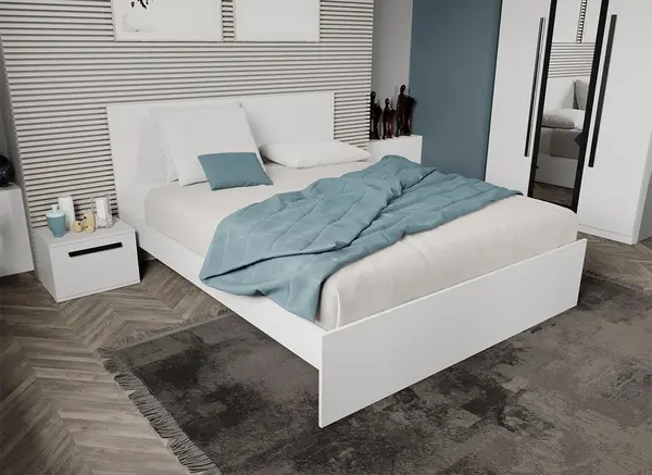 Pat Alb cu Sertare Optionale Casmir - Tokio 160x200 Fara sertare