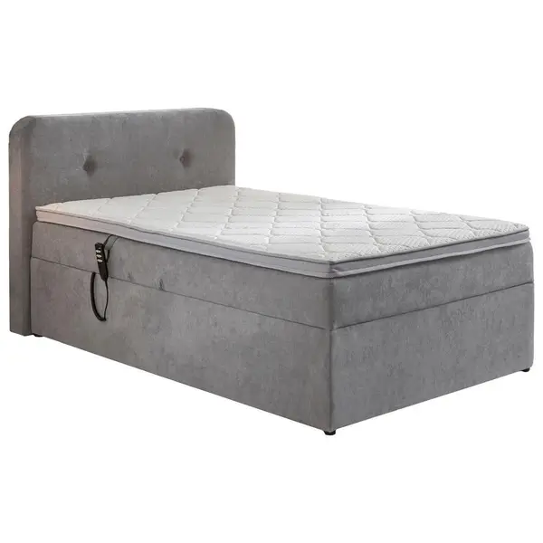 Pat Boxspring, 120/200 cm, gri deschis