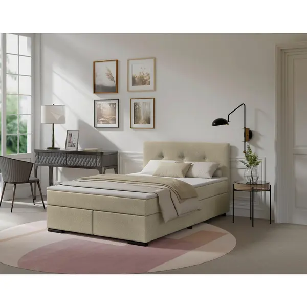 Pat Boxspring, 120/220 cm, bej